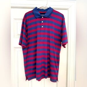 Brooks Brothers navy & red mini stripe golf shirt